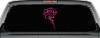 Single Open Rose Flower Car or Truck Window Decal Sticker (Hot Pink)