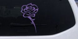 Single Open Rose Flower Car or Truck Window Decal Sticker (Purple)
