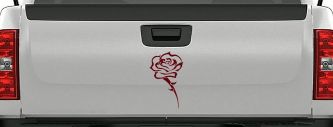 Single Open Rose Flower Car or Truck Window Vinyl Decal Sticker (Purple Red)
