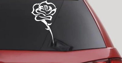 Single Open Rose Flower Car or Truck Window Vinyl Decal Sticker