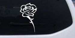 Single Open Rose Flower Car or Truck Window Decal Sticker