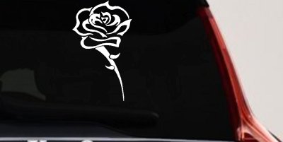 Single Open Rose Flower Car or Truck Window Vinyl Decal Sticker