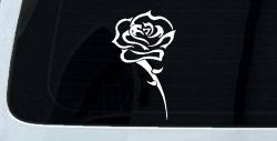 Single Open Rose Flower Car or Truck Window Decal Sticker