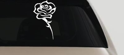 Single Open Rose Flower Car or Truck Window Vinyl Decal Sticker