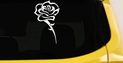 Single Open Rose Flower Car or Truck Window Vinyl Decal Sticker