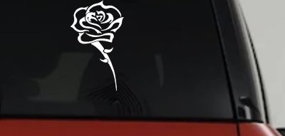 Single Open Rose Flower Car or Truck Window Vinyl Decal Sticker