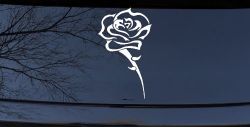 Single Open Rose Flower Car or Truck Window Decal Sticker