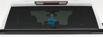 Tribal Circle Tribal Car or Truck Window Decal Sticker (Blue)