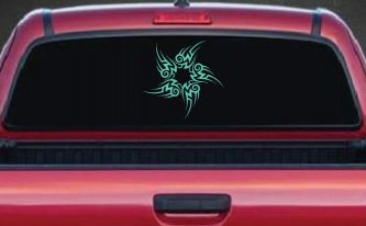Tribal Circle Tribal Car or Truck Window Decal Sticker (Mint)
