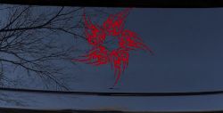 Tribal Circle Tribal Car or Truck Window Decal Sticker (Red)