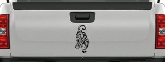 Tribal Cat Tiger Car or Truck Window Decal Sticker (Black)