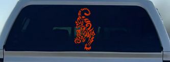 Tribal Cat Tiger Car or Truck Window Decal Sticker (Orange Red)