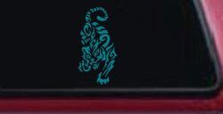 Tribal Cat Tiger Car or Truck Window Decal Sticker (Turquoise Blue)
