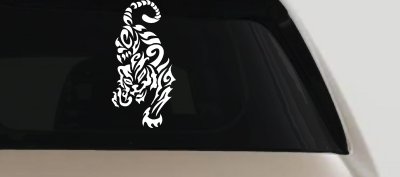 Tribal Cat Tiger Car or Truck Window Vinyl Decal Sticker