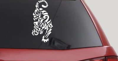 Tribal Cat Tiger Car or Truck Window Vinyl Decal Sticker
