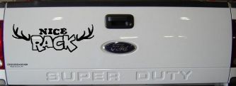 Nice Rack Deer Horns Funny Hunting Car or Truck Window Decal Sticker (Black)