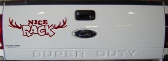 Nice Rack Deer Horns Funny Hunting Car or Truck Window Decal Sticker (Purple Red)