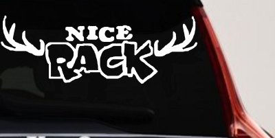 Nice Rack Deer Horns Funny Hunting Car or Truck Window Vinyl Decal Sticker