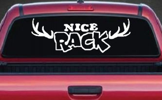 Nice Rack Deer Horns Funny Hunting Car or Truck Window Decal Sticker