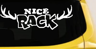 Nice Rack Deer Horns Funny Hunting Car or Truck Window Vinyl Decal Sticker