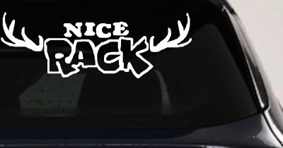 Nice Rack Deer Horns Funny Hunting Car or Truck Window Vinyl Decal Sticker