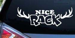 Nice Rack Deer Horns Funny Hunting Car or Truck Window Decal Sticker
