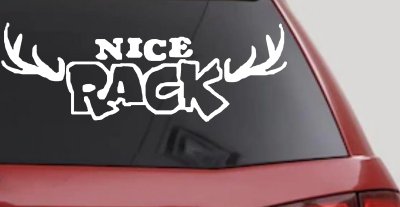 Nice Rack Deer Horns Funny Hunting Car or Truck Window Vinyl Decal Sticker