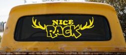 Nice Rack Deer Horns Funny Hunting Car or Truck Window Decal Sticker (Yellow)