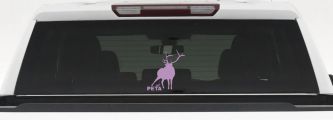 Pee On PETA Deer Hunting Car or Truck Window Decal Sticker (Lilac)