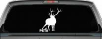 Pee On PETA Deer Hunting Car or Truck Window Decal Sticker