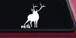 Pee On PETA Deer Hunting Car or Truck Window Decal Sticker