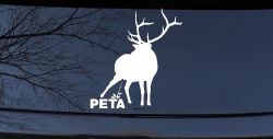 Pee On PETA Deer Hunting Car or Truck Window Decal Sticker