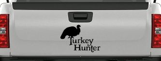 Turkey Hunter Hunting Car or Truck Window Vinyl Decal Sticker (Black)