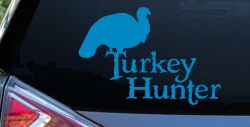 Turkey Hunter Hunting Car or Truck Window Decal Sticker (Blue)