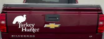Turkey Hunter Hunting Car or Truck Window Decal Sticker (White)