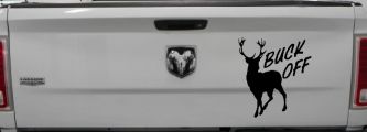 Buck Off Deer Hunting Car or Truck Window Decal Sticker (Black)