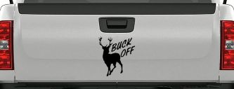 Buck Off Deer Hunting Car or Truck Window Decal Sticker (Black)