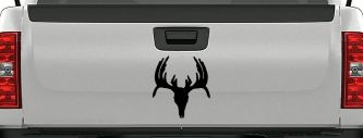 Deer Skull Hunting Car or Truck Window Decal Sticker (Black)