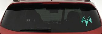 Deer Skull Mount Hunting Car or Truck Window Vinyl Decal Sticker (Mint)