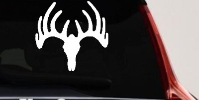Deer Skull Mount Hunting Car or Truck Window Vinyl Decal Sticker