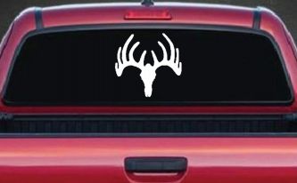 Deer Skull Mount Hunting Car or Truck Window Decal Sticker
