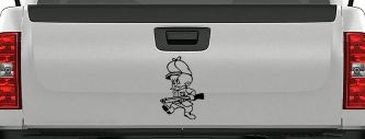 Elmer Fudd Hunting Cartoons Car or Truck Window Decal Sticker (Black)