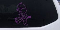 Elmer Fudd Hunting Cartoons Car or Truck Window Decal Sticker (Violet)