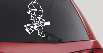Elmer Fudd Hunting Cartoons Car or Truck Window Vinyl Decal Sticker