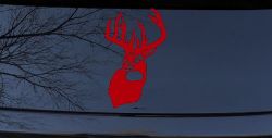 Buck Deer Hunting Car or Truck Window Vinyl Decal Sticker (Red)