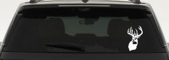 Buck Deer Hunting Car or Truck Window Decal Sticker (White)