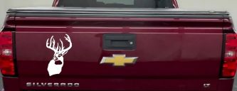 Buck Deer Hunting Car or Truck Window Decal Sticker (White)