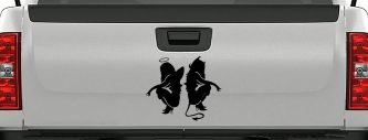 Twins of Good and Evil Good and Bad Girls Devil and Angle Girls Sexy Car or Truck Window Decal Sticker (Black)