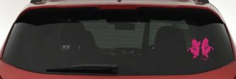 Twins of Good and Evil Good and Bad Girls Devil and Angle Girls Sexy Car or Truck Window Decal Sticker (Hot Pink)