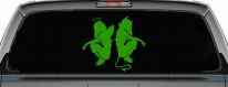 Twins of Good and Evil Good and Bad Girls Devil and Angle Girls Sexy Car or Truck Window Decal Sticker (Lime)